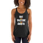 Grit > Gratitude > Growth || Women's Racerback Tank