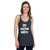 Grit > Gratitude > Growth || Women's Racerback Tank